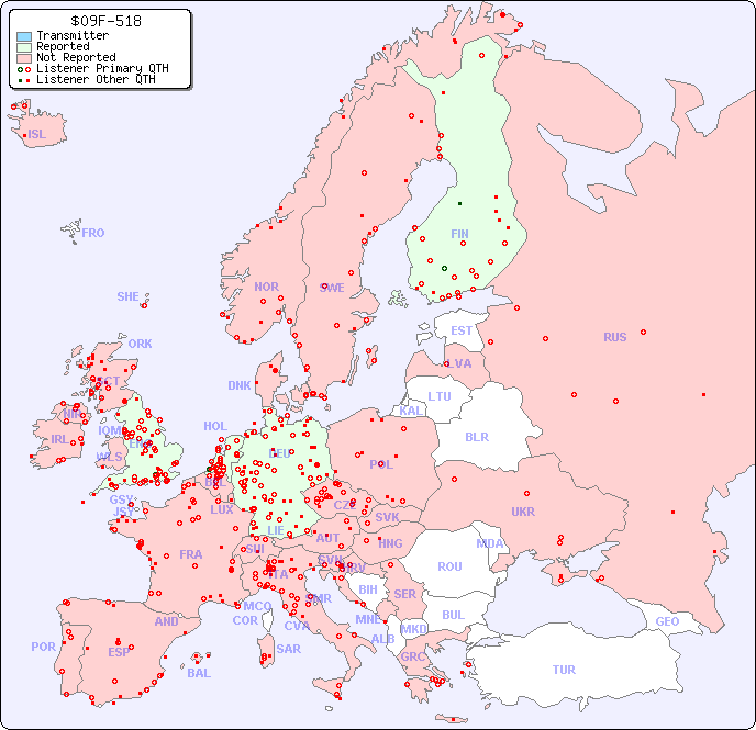 European Reception Map for $09F-518