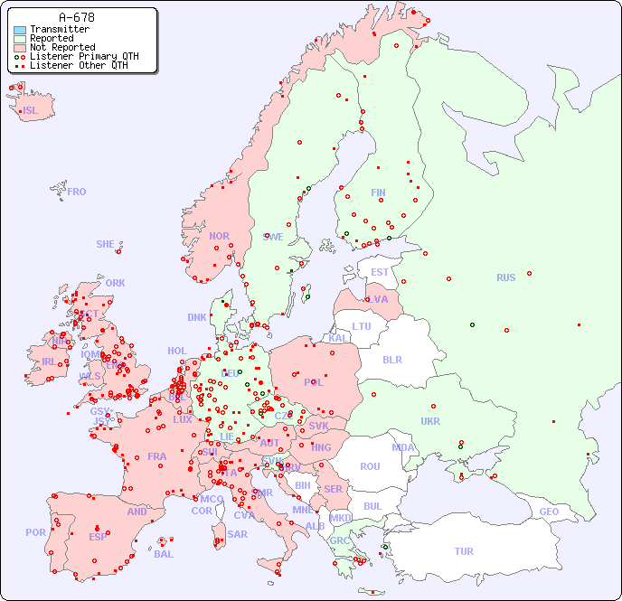 European Reception Map for A-678