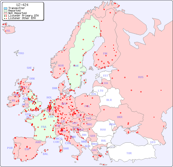 European Reception Map for UZ-424