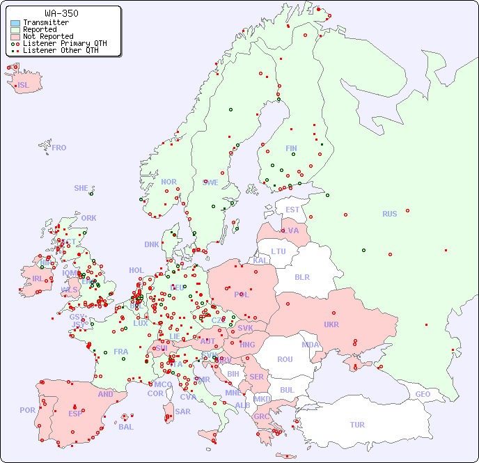 European Reception Map for WA-350