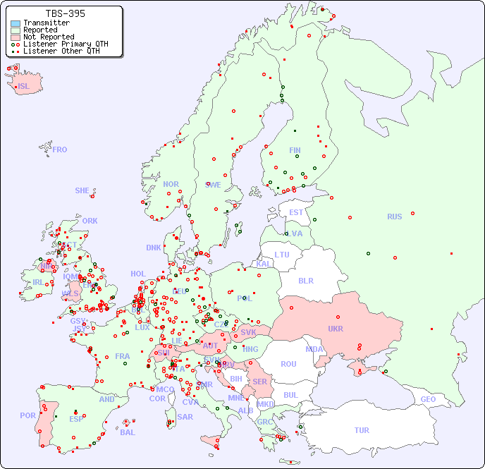 European Reception Map for TBS-395