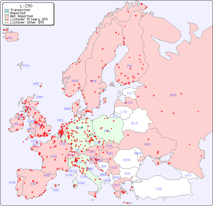 European Reception Map for L-290