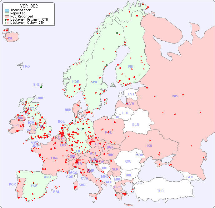 European Reception Map for YSR-382