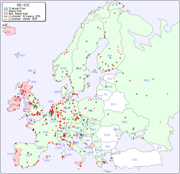 European Reception Map for BB-432