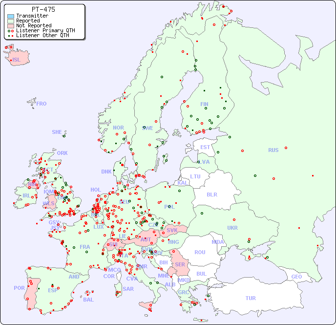 European Reception Map for PT-475