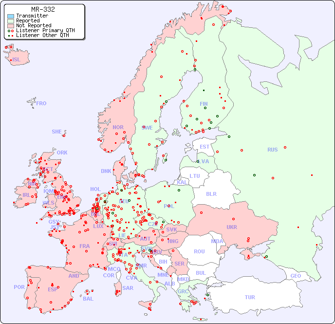 European Reception Map for MR-332