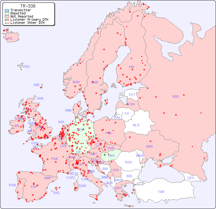 European Reception Map for TR-338