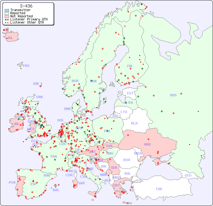 European Reception Map for S-436