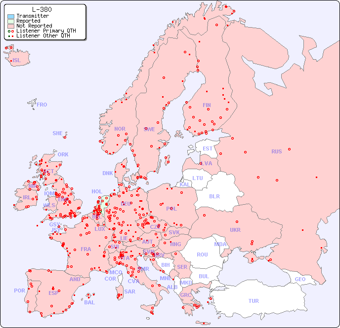 European Reception Map for L-380