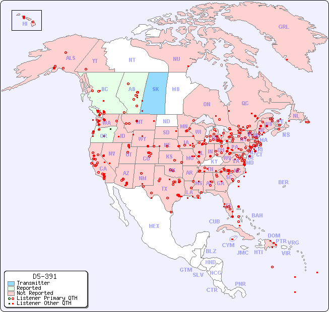 North American Reception Map for D5-391