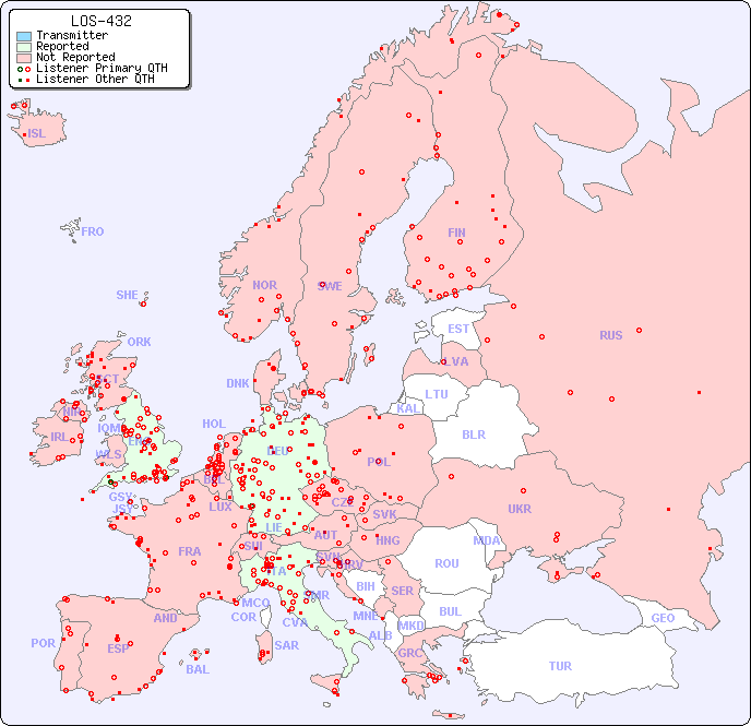 European Reception Map for LOS-432