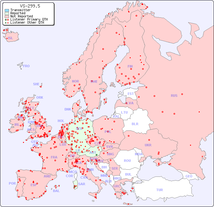 European Reception Map for VS-299.5