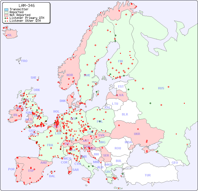 European Reception Map for LAM-346