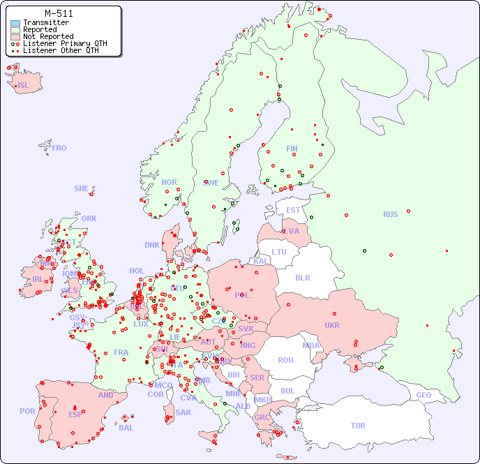 European Reception Map for M-511