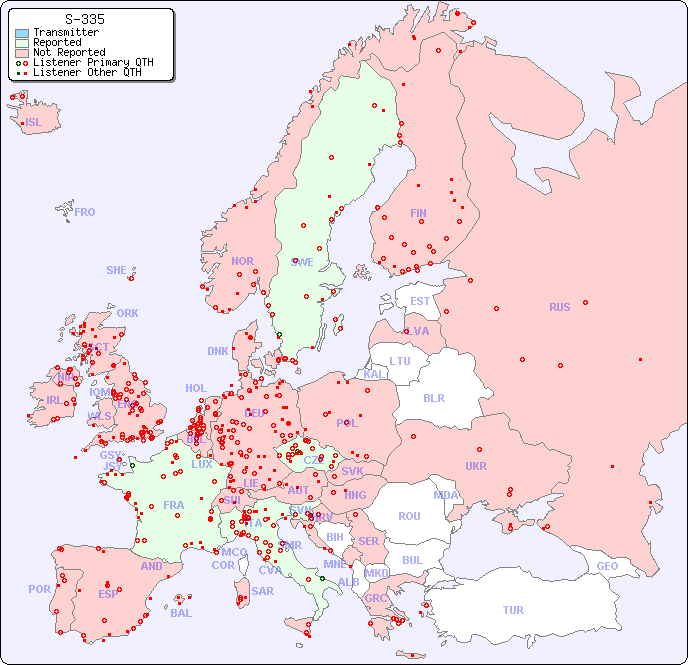 European Reception Map for S-335