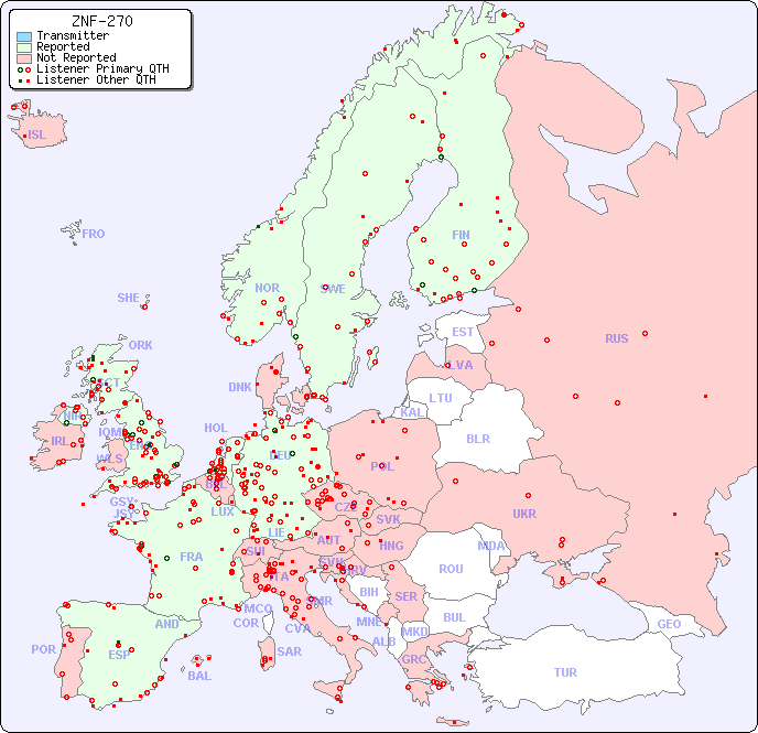 European Reception Map for ZNF-270