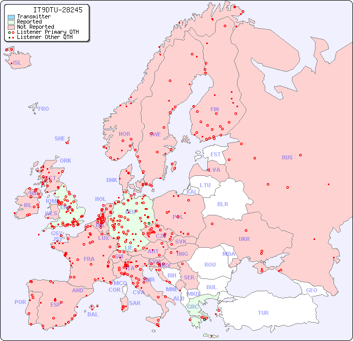 European Reception Map for IT9DTU-28245