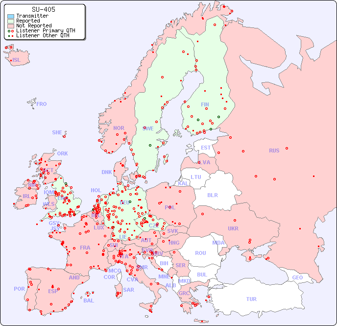 European Reception Map for SU-405