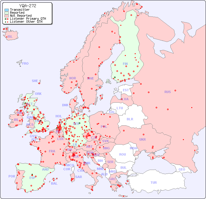 European Reception Map for YQA-272
