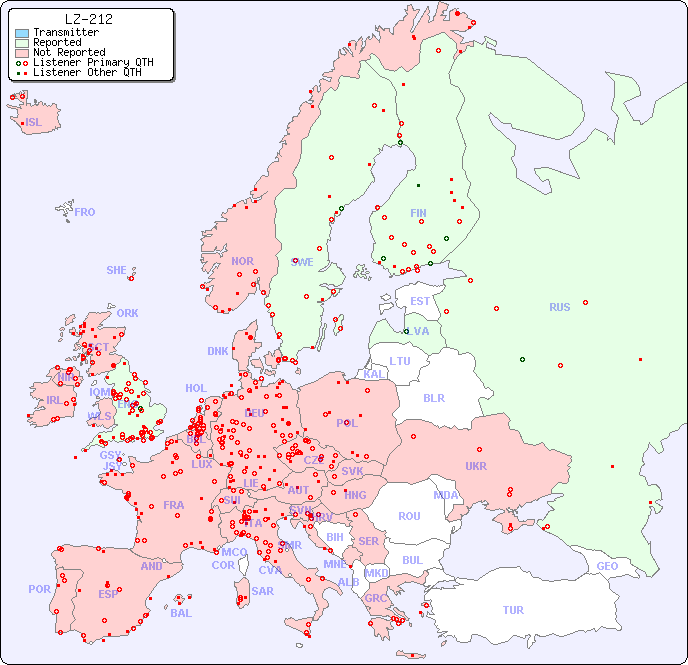 European Reception Map for LZ-212