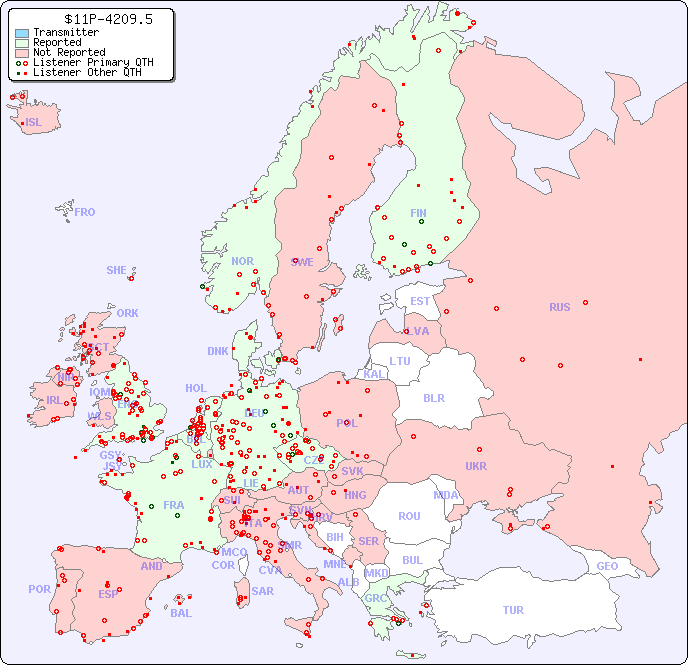 European Reception Map for $11P-4209.5