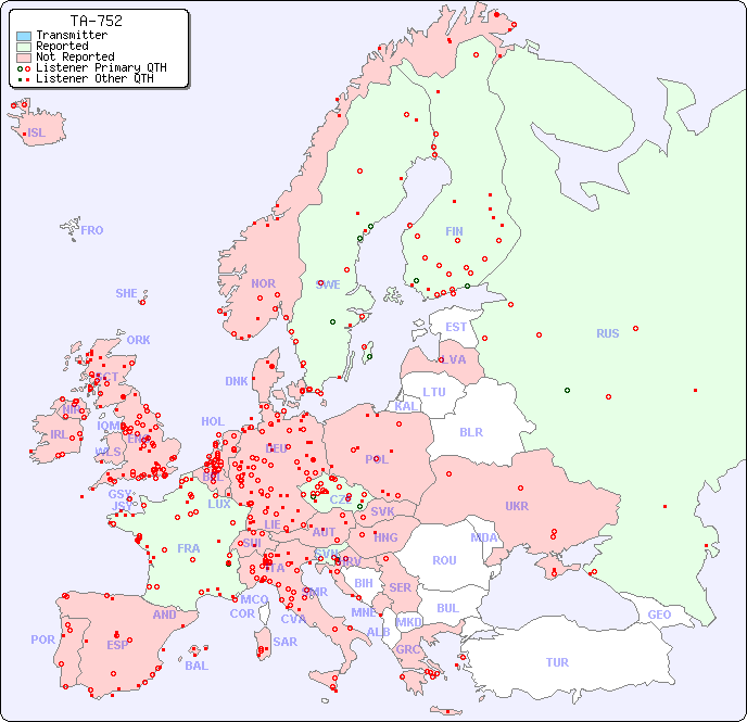 European Reception Map for TA-752