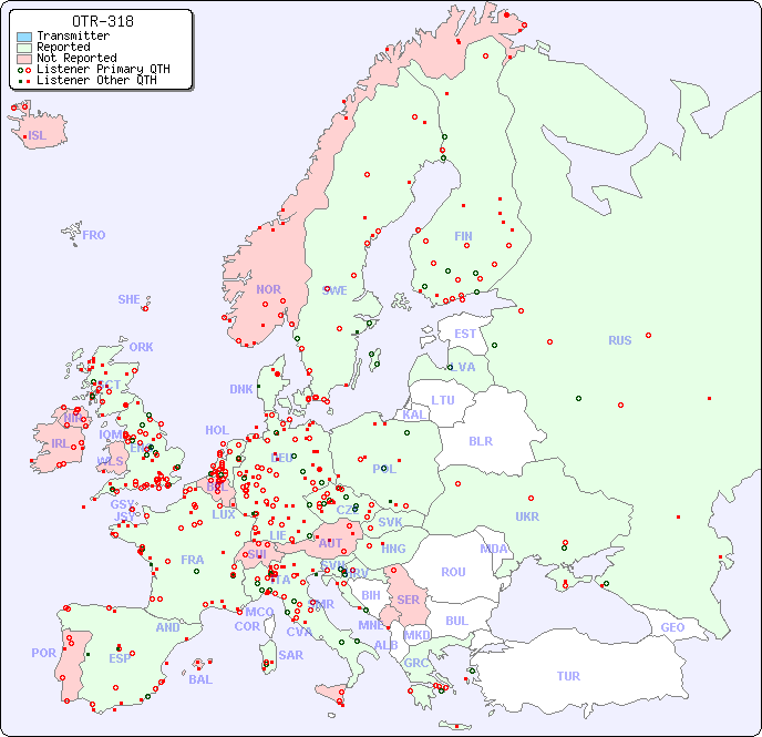 European Reception Map for OTR-318