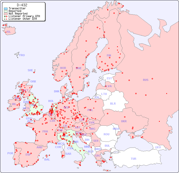 European Reception Map for D-432
