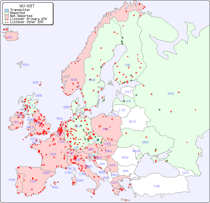 European Reception Map for WU-687