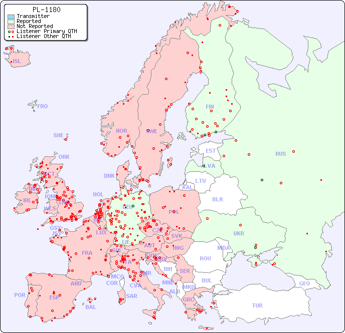European Reception Map for PL-1180