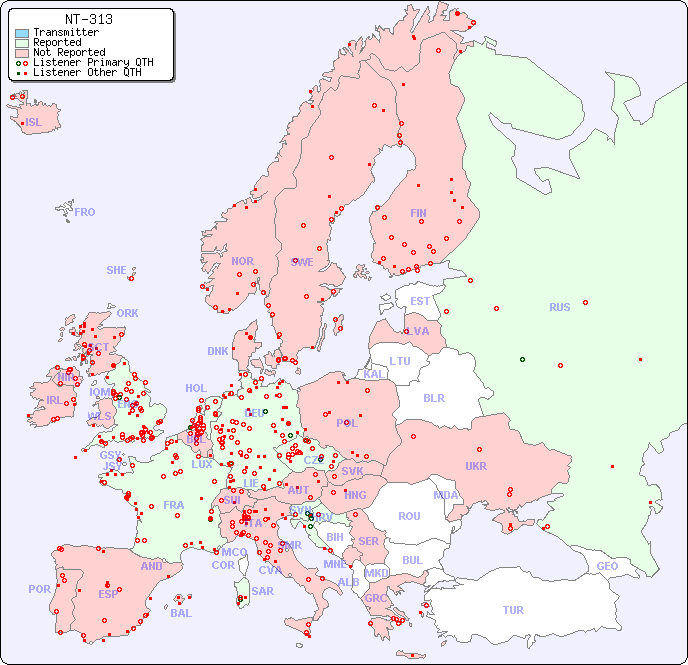 European Reception Map for NT-313