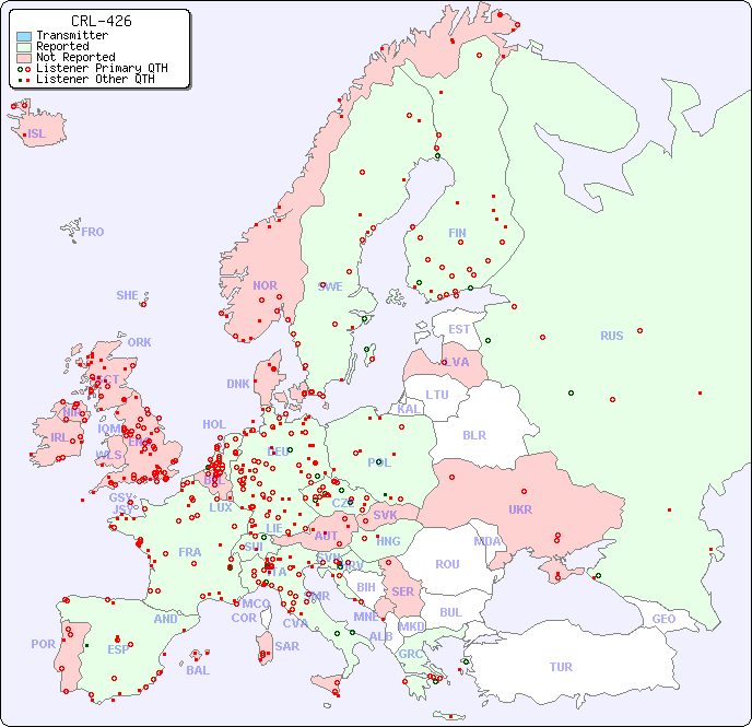 European Reception Map for CRL-426