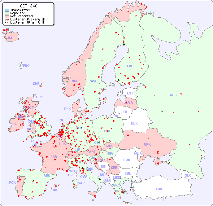 European Reception Map for OCT-340
