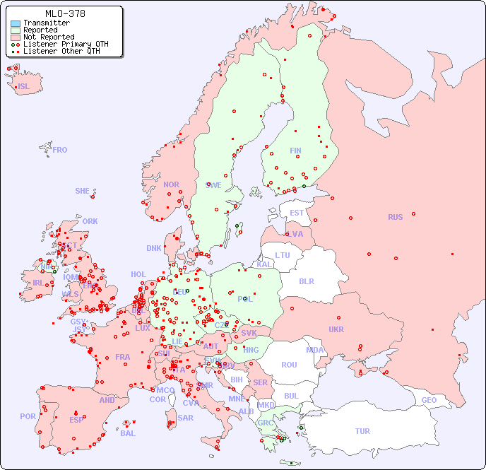 European Reception Map for MLO-378