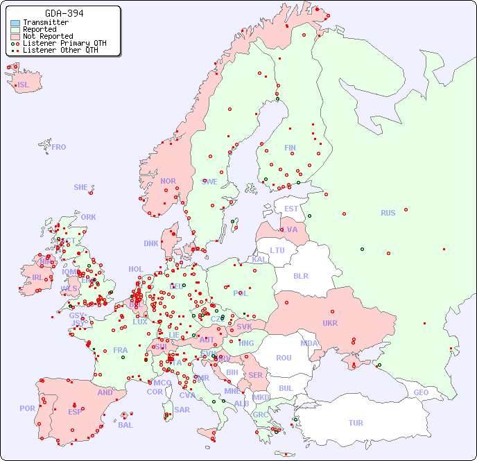 European Reception Map for GDA-394
