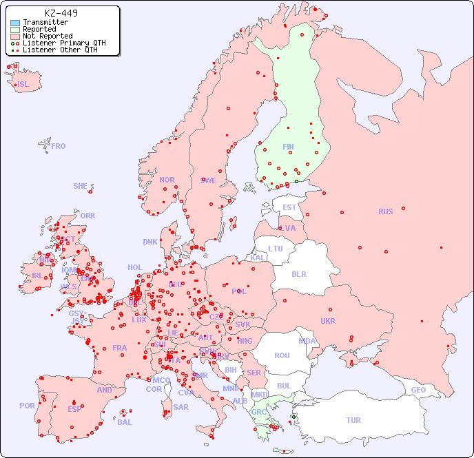 European Reception Map for KZ-449
