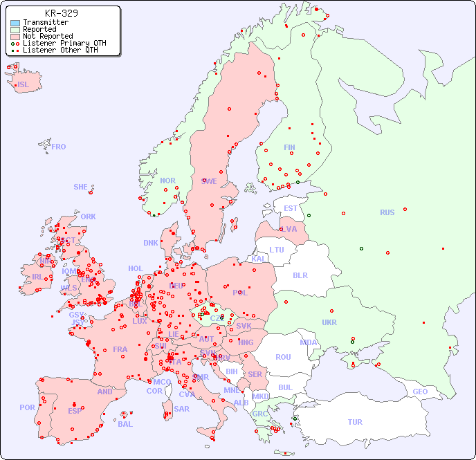 European Reception Map for KR-329
