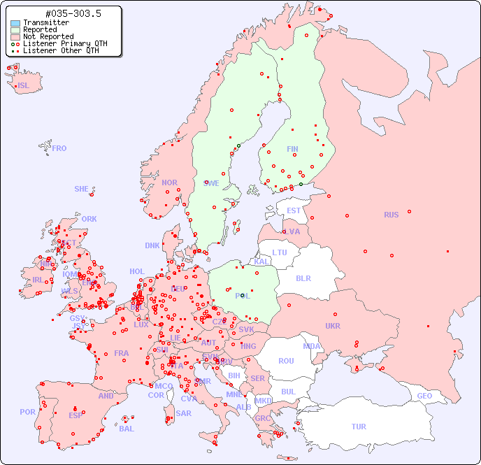 European Reception Map for #035-303.5
