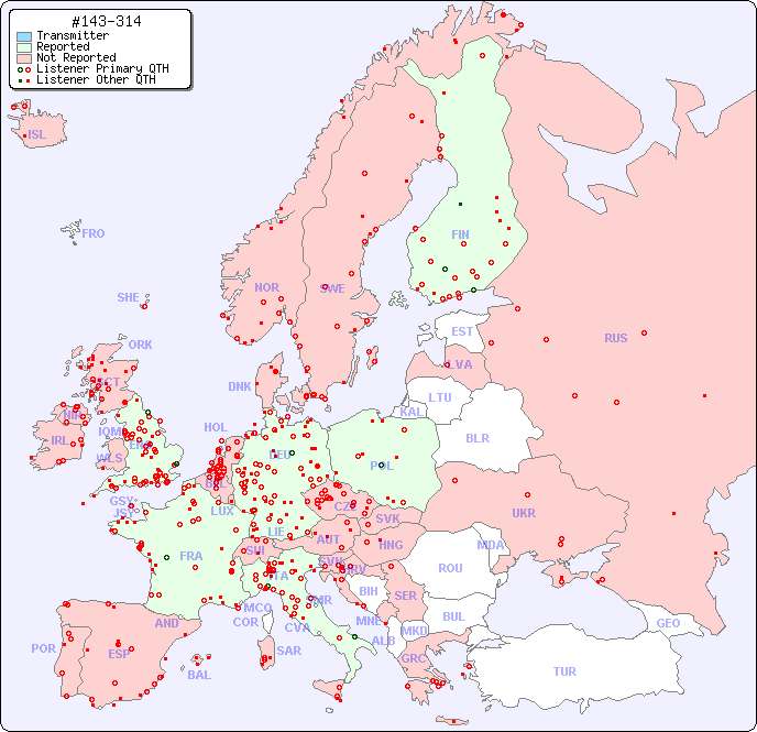 European Reception Map for #143-314