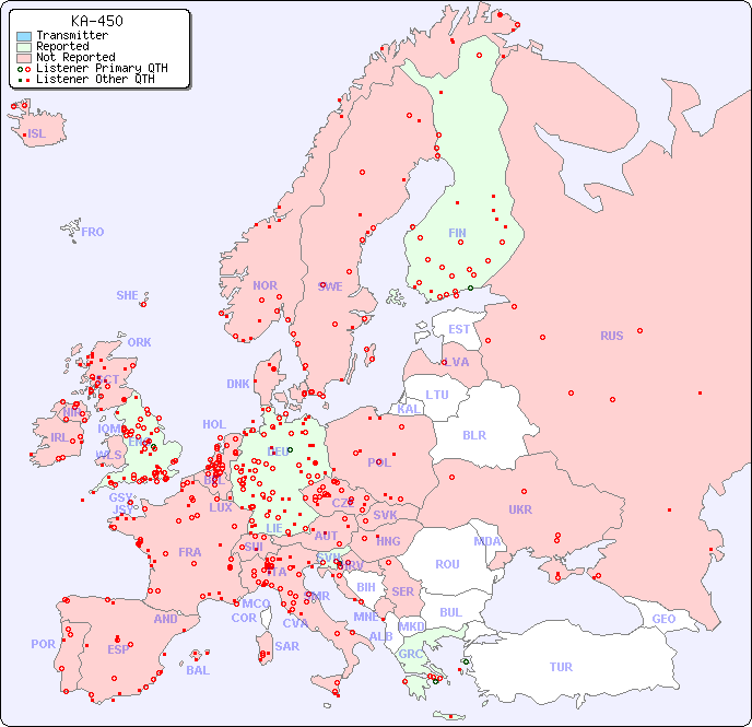 European Reception Map for KA-450