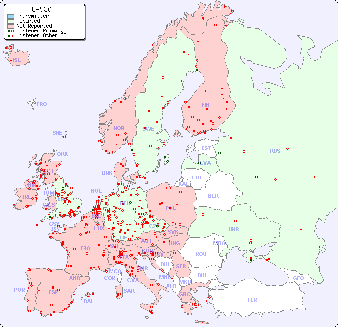 European Reception Map for O-930