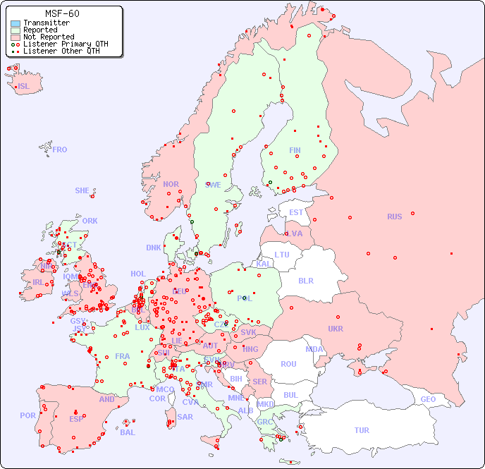 European Reception Map for MSF-60