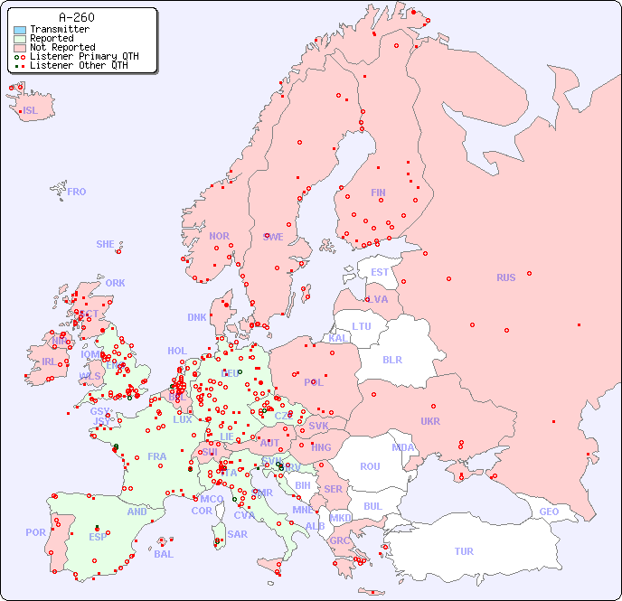 European Reception Map for A-260