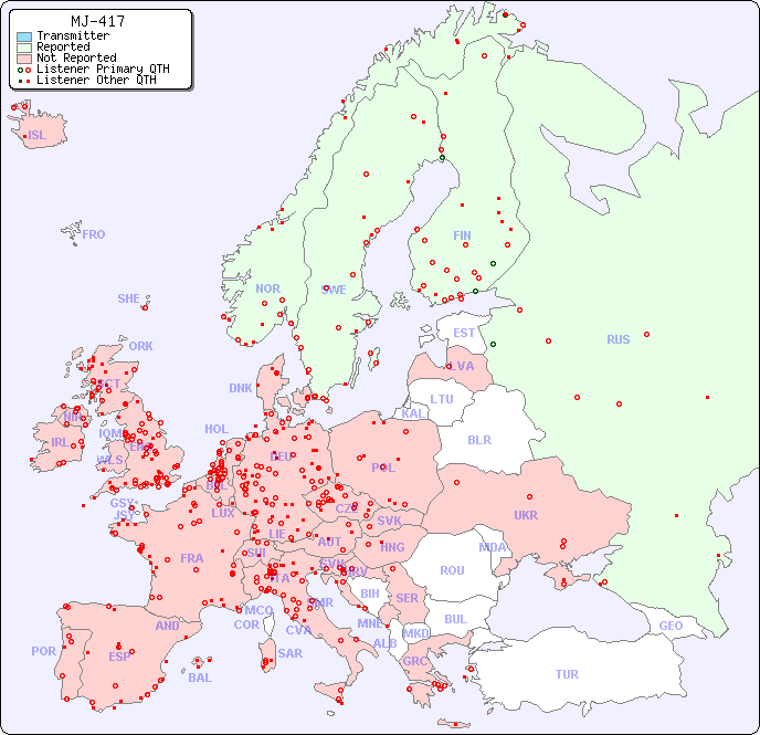 European Reception Map for MJ-417