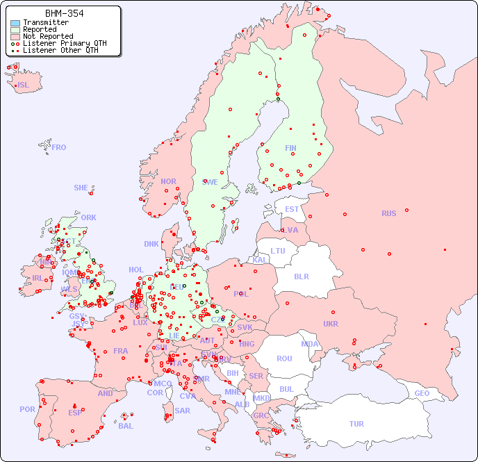 European Reception Map for BHM-354