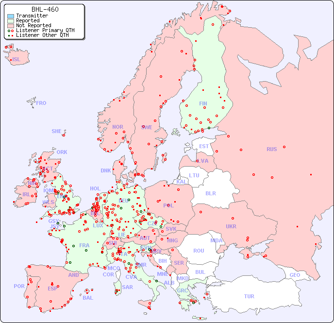 European Reception Map for BHL-460