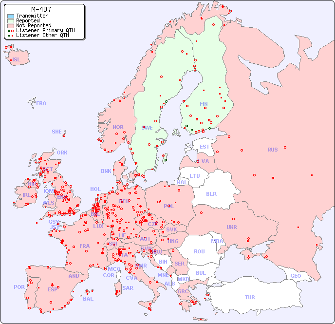European Reception Map for M-487