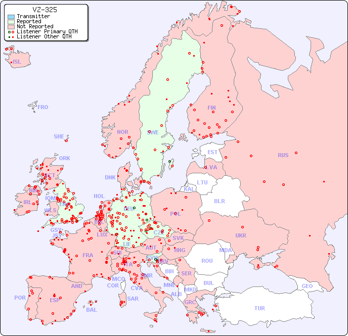 European Reception Map for VZ-325