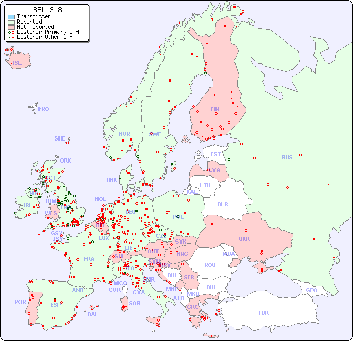 European Reception Map for BPL-318