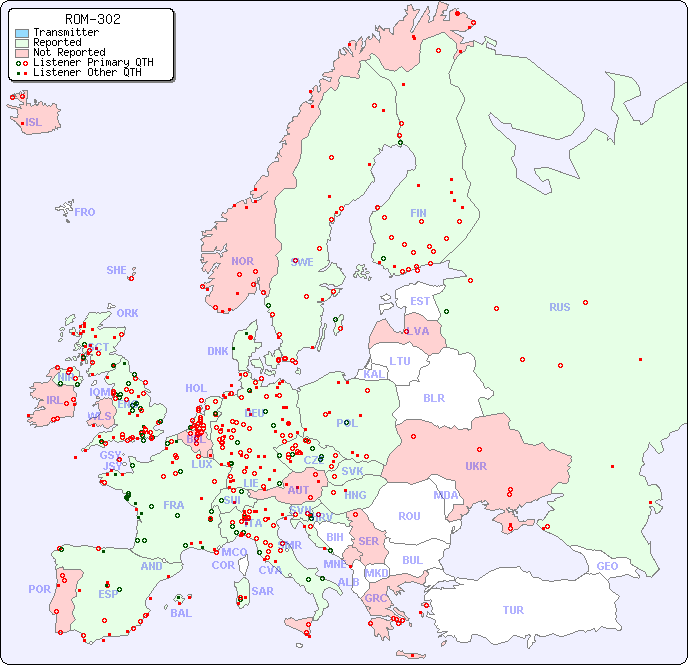 European Reception Map for ROM-302